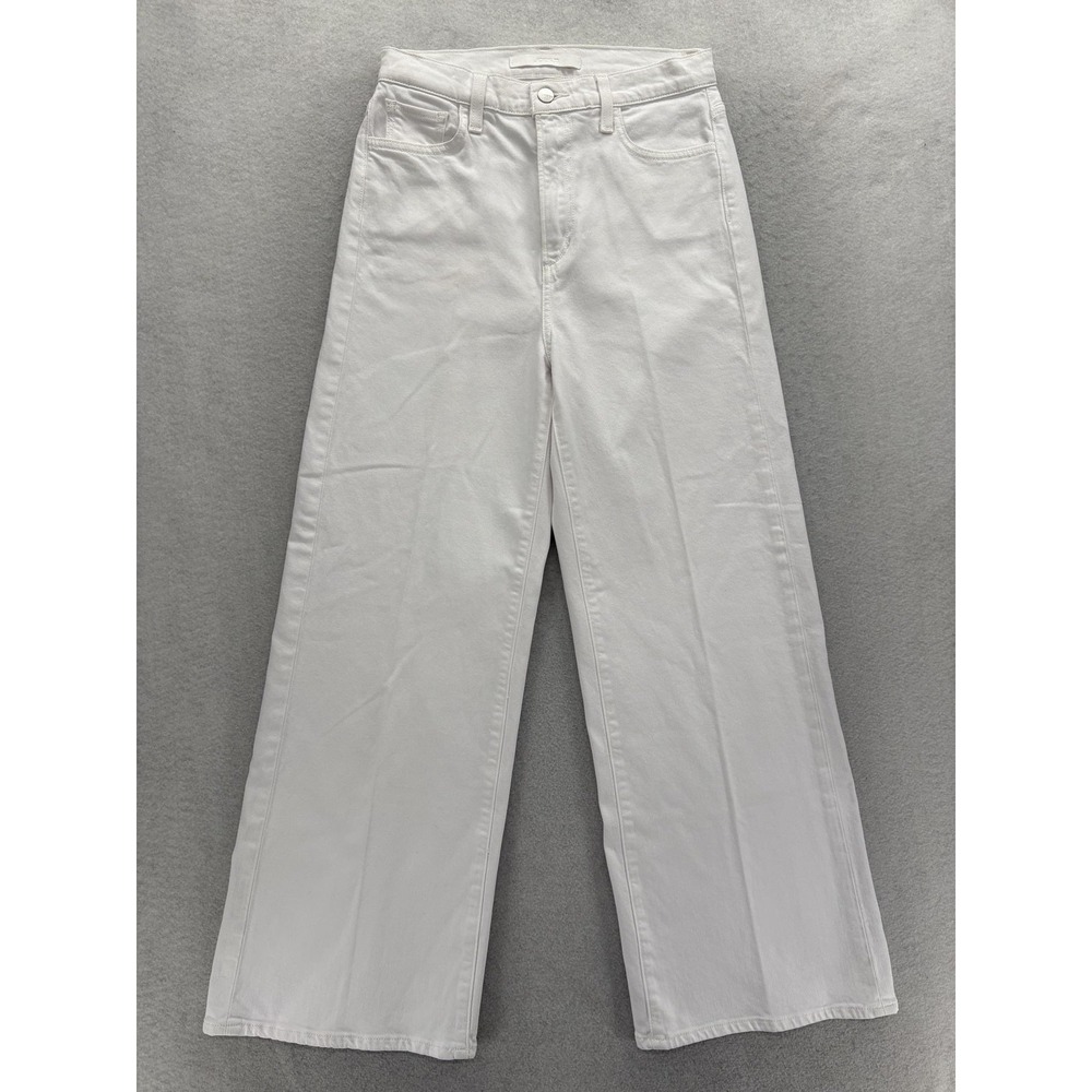 Joes Jeans The Mia High Rise Wide Ankle Jeans Womens 28 White Stretch Denim
